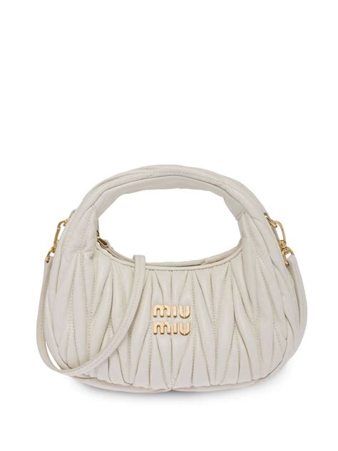 miu miu white shoulder bag|Chalk White Leather Shoulder Bag .